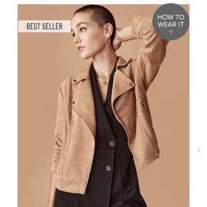 Faux suede moto jacket - NWT